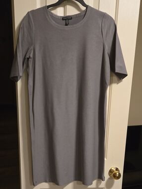 Eileen Fisher Taupe Knee-Length Shift Dress